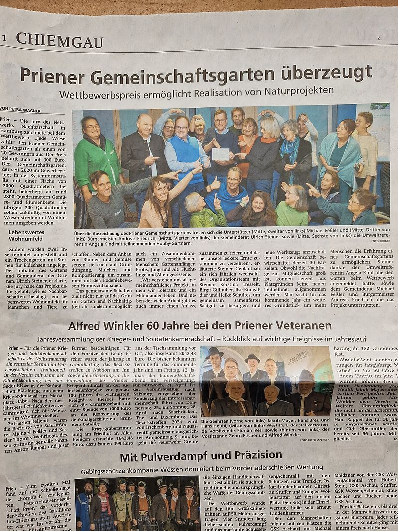Wir haben uns über den Preis gefreut und in Pflänzchen umgesetzt