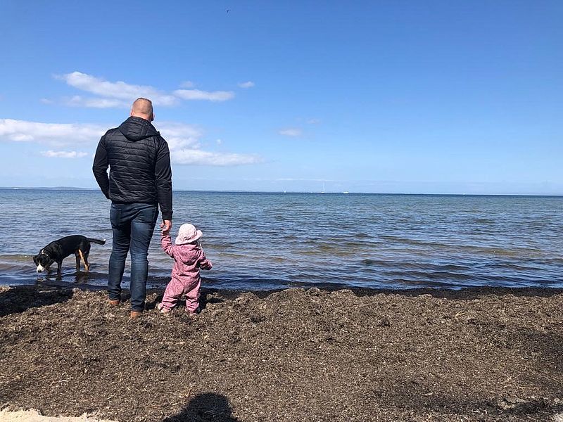 Väterprojekt-Aktion am Strand