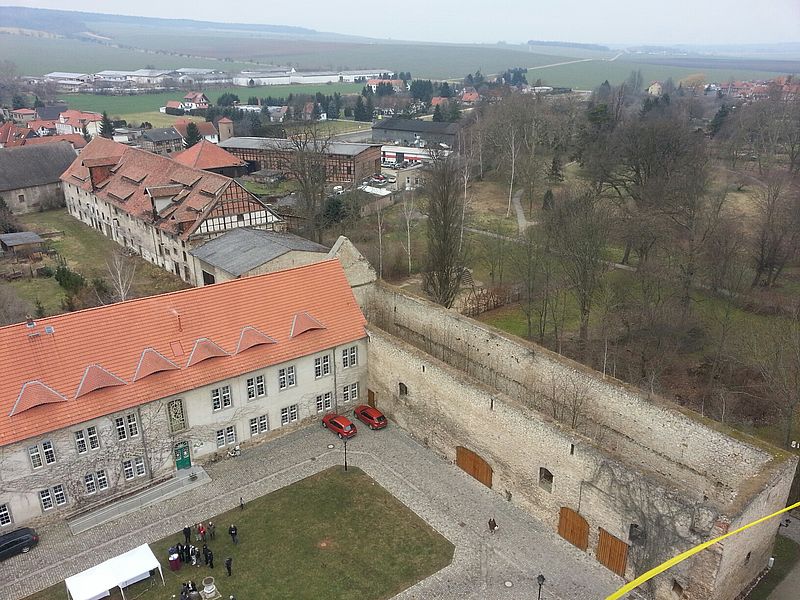 Schloß und Garten von oben fotografiert